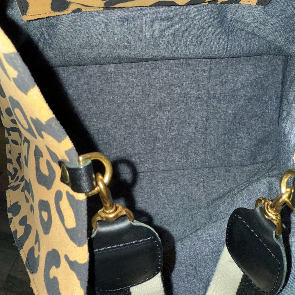 Clare V Women’s Leopard Print Suede Tote Bag - Picture 7 of 11